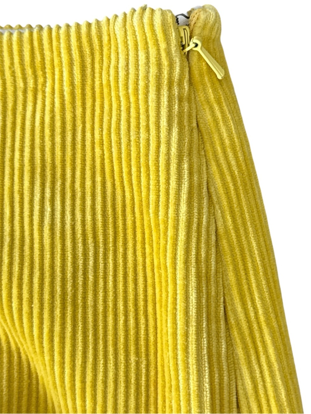 Anthropologie Maeve Corduroy Pencil Knee Length Skirt Yellow 100% Cotton Size 4 - Picture 3 of 9